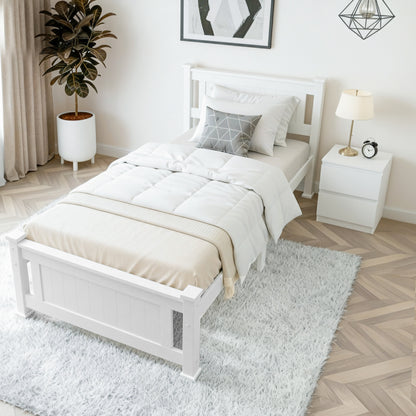Artiss King Single Bed Frame and Bedside Table-Furniture &gt; Bedroom &gt; Beds &amp; Bed Frames-PEROZ Accessories