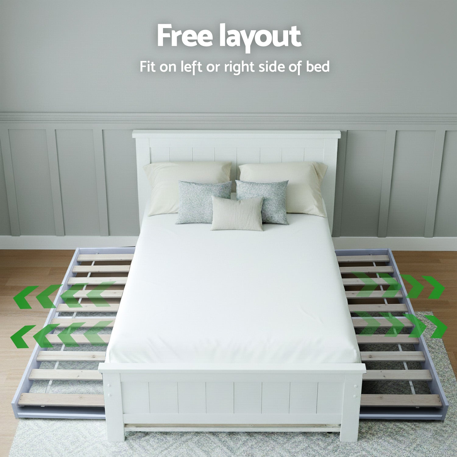 Artiss King Single Bed Frame and Bedside Table White-Furniture &gt; Bedroom &gt; Beds &amp; Bed Frames-PEROZ Accessories