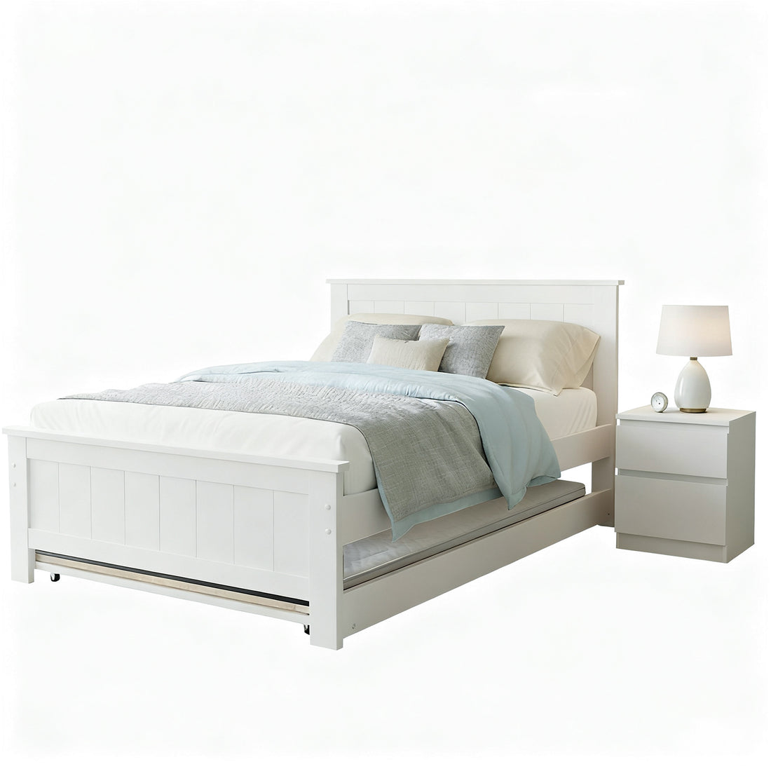 Artiss King Single Bed Frame and Bedside Table-Furniture &gt; Bedroom &gt; Beds &amp; Bed Frames-PEROZ Accessories