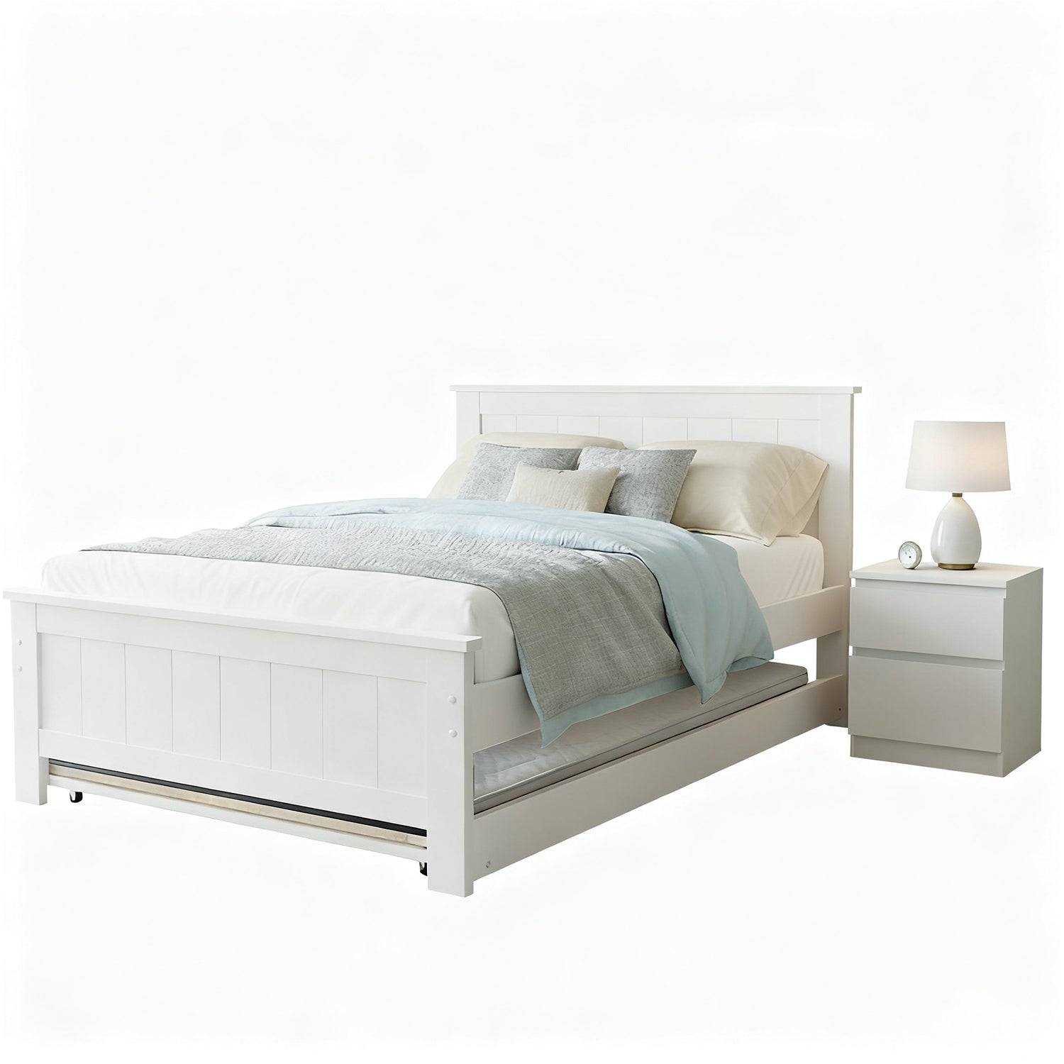 Artiss King Single Bed Frame and Bedside Table-Furniture &gt; Bedroom &gt; Beds &amp; Bed Frames-PEROZ Accessories