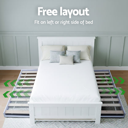 Artiss King Single Bed Frame and Bedside Table-Furniture &gt; Bedroom &gt; Beds &amp; Bed Frames-PEROZ Accessories