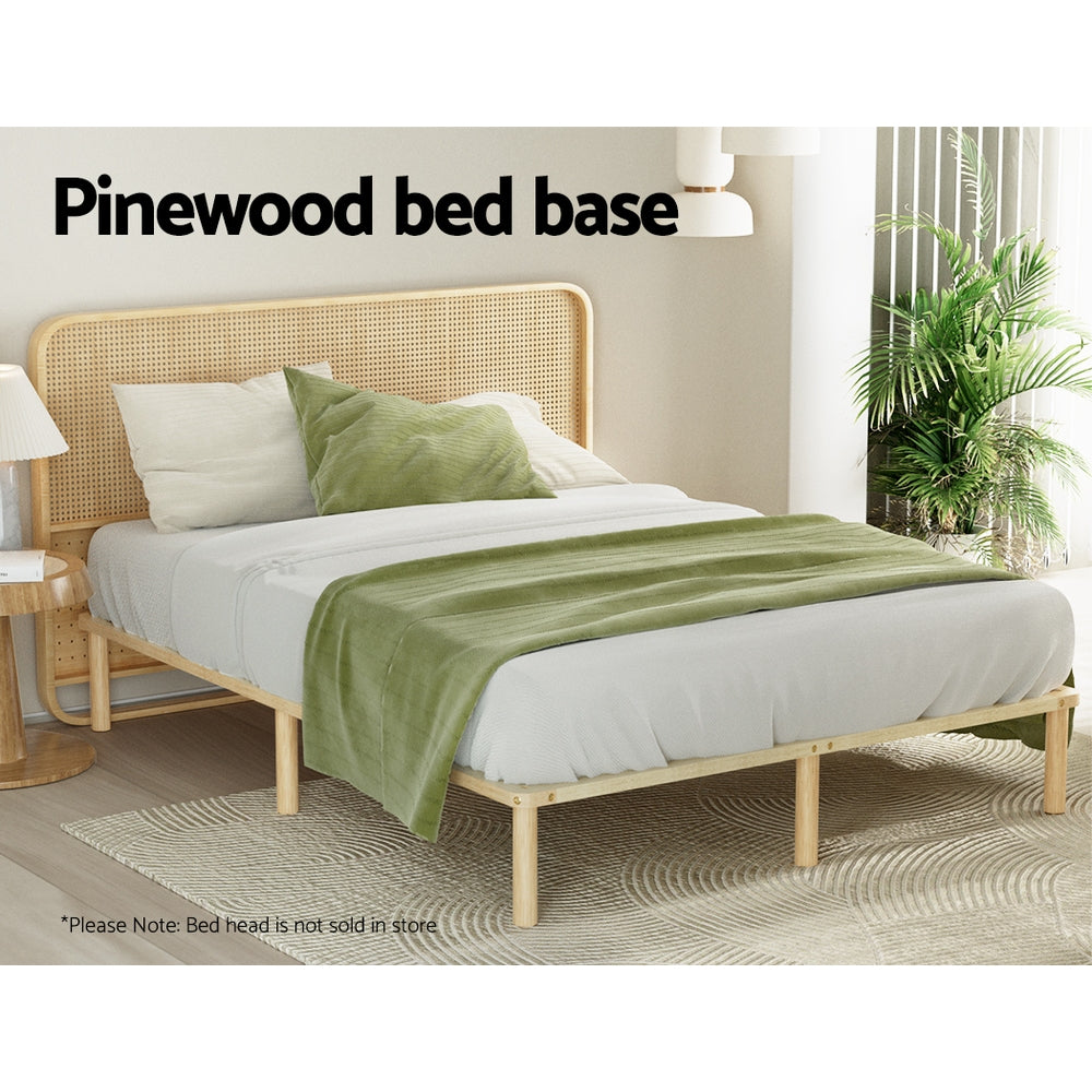 Artiss Bed Frame Double Size Wooden Base Mattress Platform Timber Pine AMBA-Furniture &gt; Bedroom-PEROZ Accessories