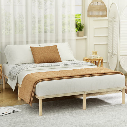 Artiss Bed Frame Double Size Wooden Base Mattress Platform Timber Pine AMBA-Furniture &gt; Bedroom-PEROZ Accessories