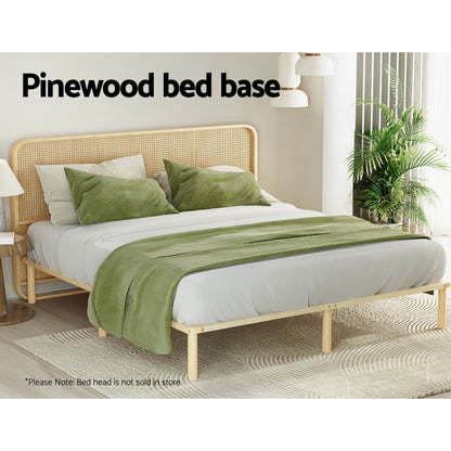 Artiss Bed Frame King Size Wooden Base Mattress Platform Timber Pine AMBA-Furniture &gt; Bedroom-PEROZ Accessories
