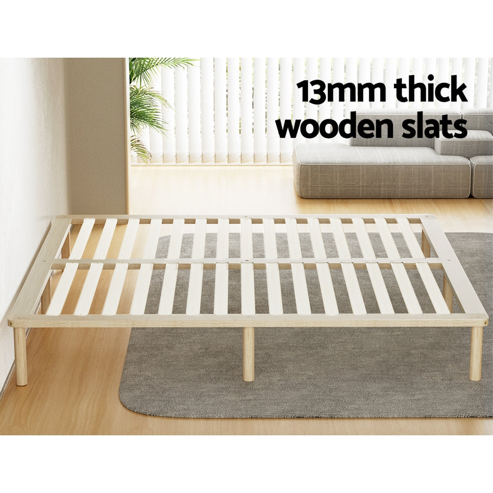 Artiss Bed Frame King Size Wooden Base Mattress Platform Timber Pine AMBA-Furniture &gt; Bedroom-PEROZ Accessories