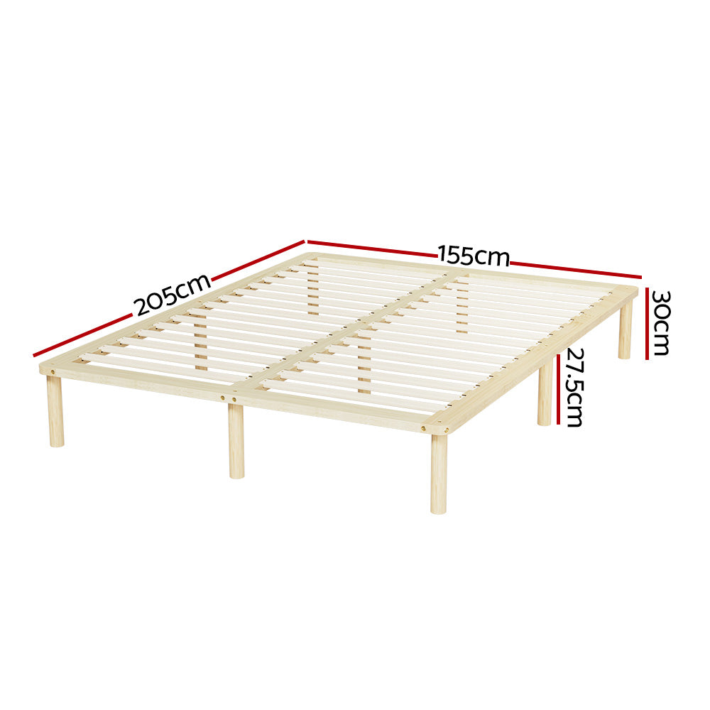 Artiss Bed Frame Queen Size Wooden Base Mattress Platform Timber Pine AMBA-Furniture &gt; Bedroom-PEROZ Accessories