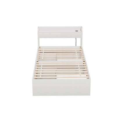 Artiss Bed Frame Single Size Mattress Base wtih Charging Ports 2 Storage Drawers-Furniture &gt; Living Room-PEROZ Accessories