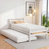 Artiss Bed Frame Single Size 2-in-1 Trundle Wooden White AVIS-Furniture > Bedroom-PEROZ Accessories