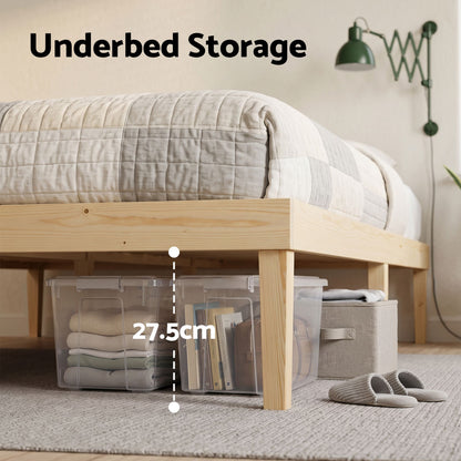 Artiss Bed Frame King Size Wooden Base Mattress Platform Timber Pine BRUNO-Furniture > Bedroom-PEROZ Accessories