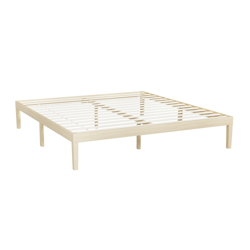 Artiss Bed Frame King Size Wooden Base Mattress Platform Timber Pine BRUNO-Furniture &gt; Bedroom-PEROZ Accessories