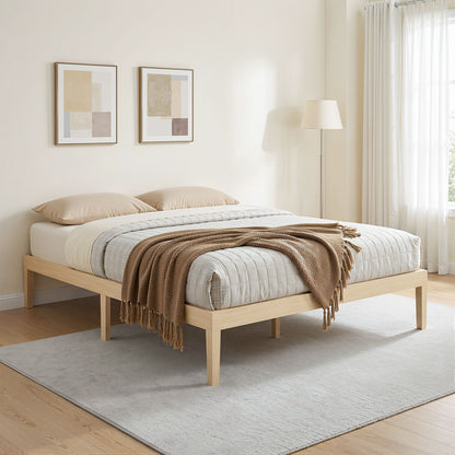 Artiss Bed Frame Queen Size Wooden Base Mattress Platform Timber Pine BRUNO-Furniture > Bedroom-PEROZ Accessories