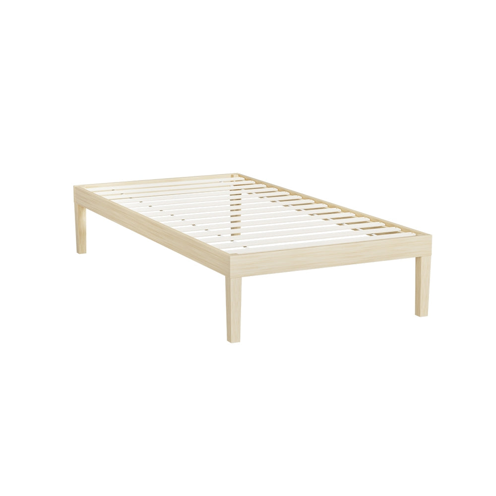 Artiss Bed Frame Single Size Wooden Base Mattress Platform Timber Pine BRUNO-Furniture &gt; Bedroom-PEROZ Accessories