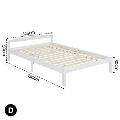 Artiss Bed Frame Double Full Size Wooden Mattress Base Timber Platform-Bed Frames-PEROZ Accessories