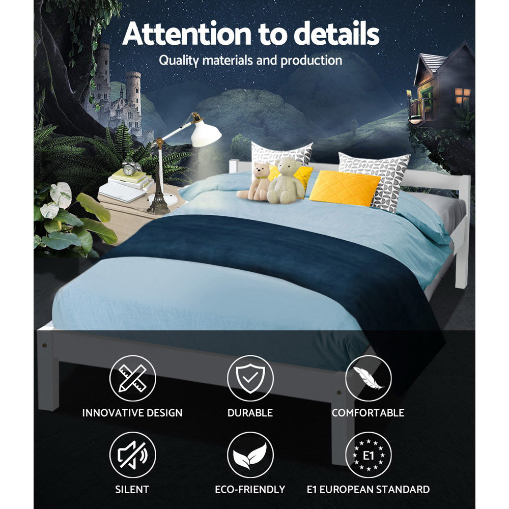 Artiss Bed Frame Double Full Size Wooden Mattress Base Timber Platform-Bed Frames-PEROZ Accessories
