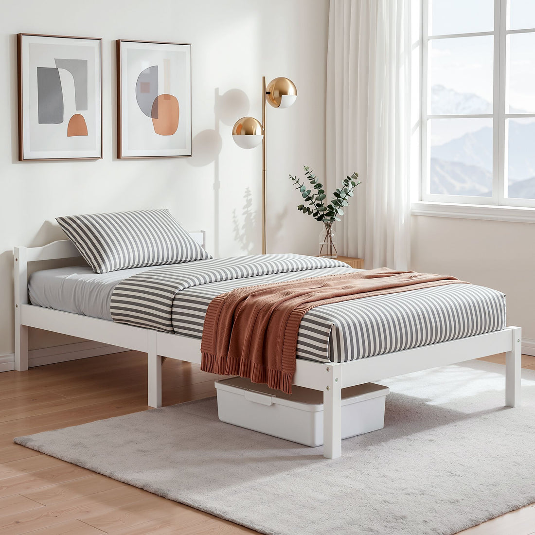 Artiss Bed Frame King Single Size Wooden Mattress Base Timber Platform-Furniture > Bedroom-PEROZ Accessories