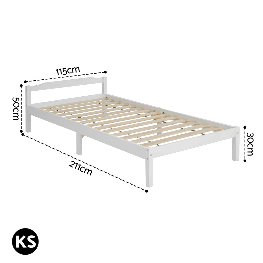 Artiss Bed Frame King Single Size Wooden Mattress Base Timber Platform-Furniture > Bedroom-PEROZ Accessories