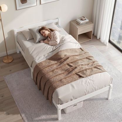 Artiss Bed Frame King Single Size Wooden Mattress Base Timber Platform-Furniture > Bedroom-PEROZ Accessories