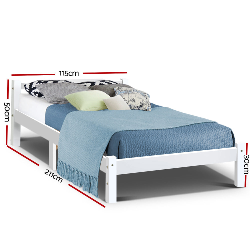 Artiss Bed Frame King Single Size Wooden Mattress Base Timber Platform-Furniture &gt; Bedroom-PEROZ Accessories