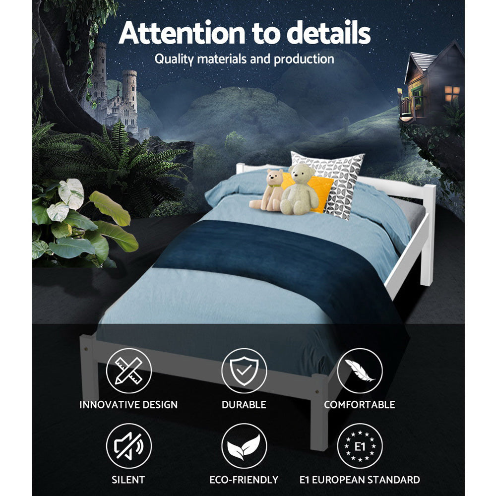 Artiss Bed Frame King Single Size Wooden Mattress Base Timber Platform-Furniture &gt; Bedroom-PEROZ Accessories