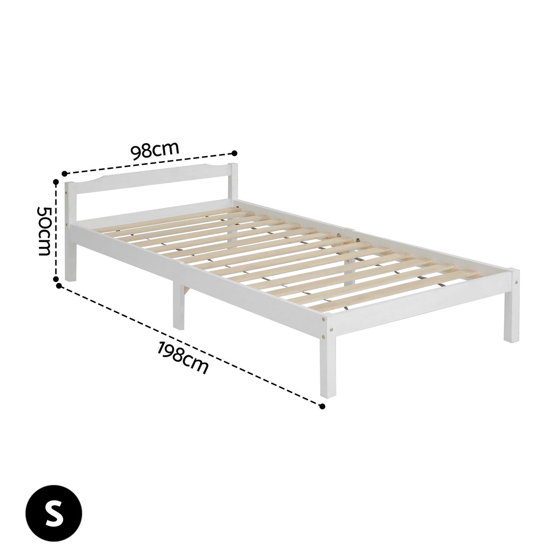 Artiss Bed Frame Single Size Wooden Mattress Base Timber Platform White-Furniture > Bedroom-PEROZ Accessories