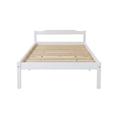 Artiss Bed Frame Single Size Wooden Mattress Base Timber Platform White-Furniture > Bedroom-PEROZ Accessories