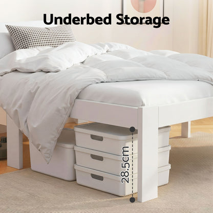 Artiss Bed Frame Double Size Wooden Bed Base JADE Timber Foundation Mattress-Bed Frames-PEROZ Accessories