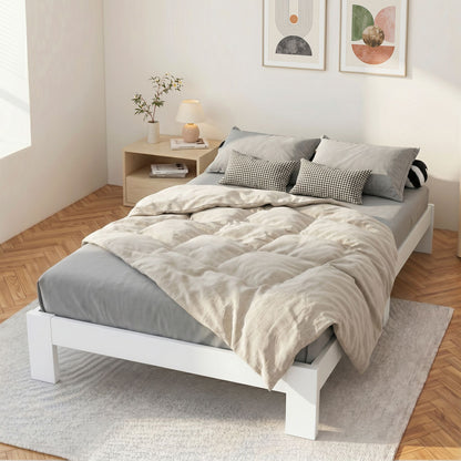 Artiss Bed Frame Double Size Wooden Bed Base JADE Timber Foundation Mattress-Bed Frames-PEROZ Accessories