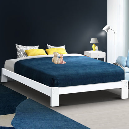 Artiss Bed Frame Double Size Wooden Bed Base JADE Timber Foundation Mattress-Bed Frames-PEROZ Accessories