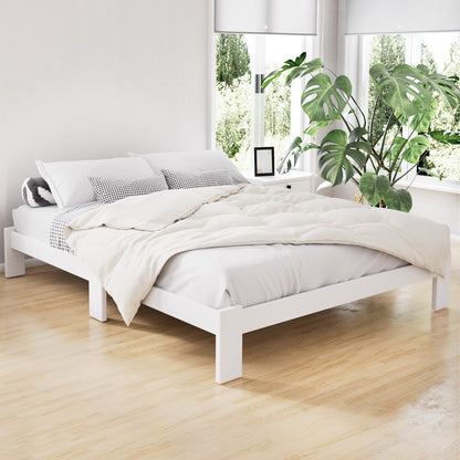 Artiss Bed Frame Double Size Wooden Bed Base JADE Timber Foundation Mattress-Bed Frames-PEROZ Accessories