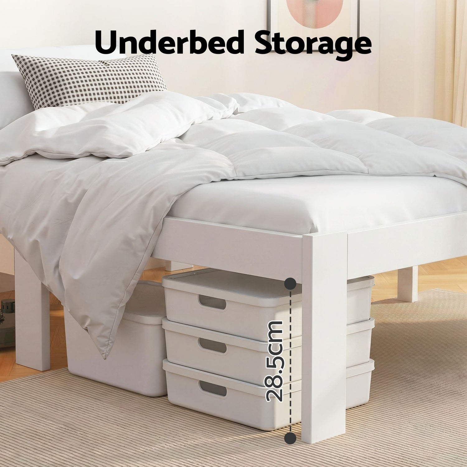 Artiss Bed Frame Queen Wooden Bed Base Frame Size Timber Mattress Platform-Bed Frames-PEROZ Accessories