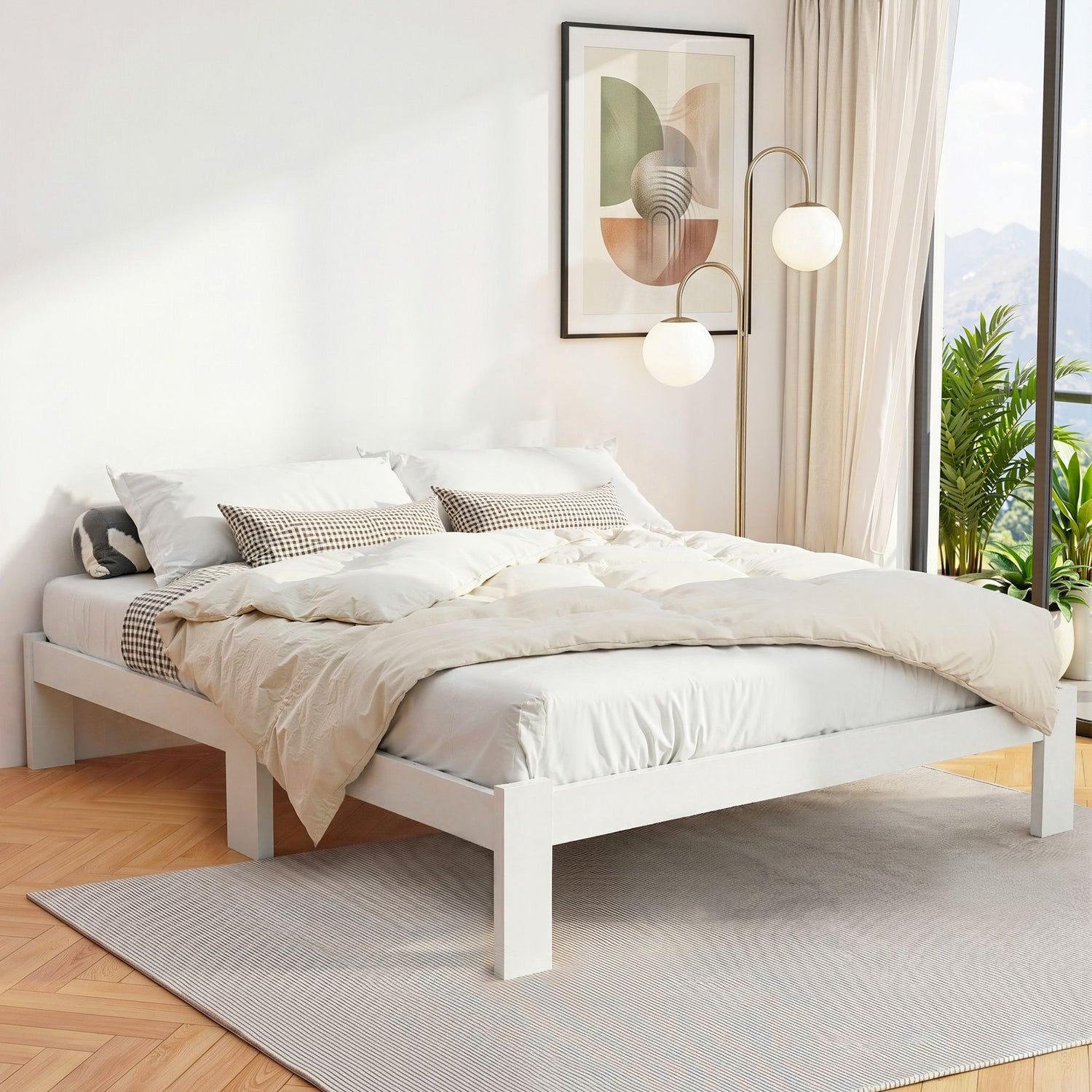 Artiss Bed Frame Queen Wooden Bed Base Frame Size Timber Mattress Platform-Bed Frames-PEROZ Accessories