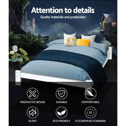 Artiss Bed Frame Queen Wooden Bed Base Frame Size Timber Mattress Platform-Bed Frames-PEROZ Accessories