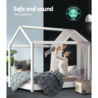 Artiss Wooden Bed Frame Single Size Mattress Base Pine Timber Platform White-Bed Frames-PEROZ Accessories
