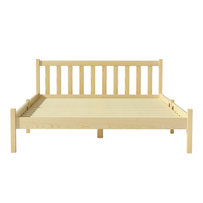 Artiss Bed Frame Wooden Double Size Bed Base Pine Timber Mattress Foundation Oak-Bed Frames-PEROZ Accessories
