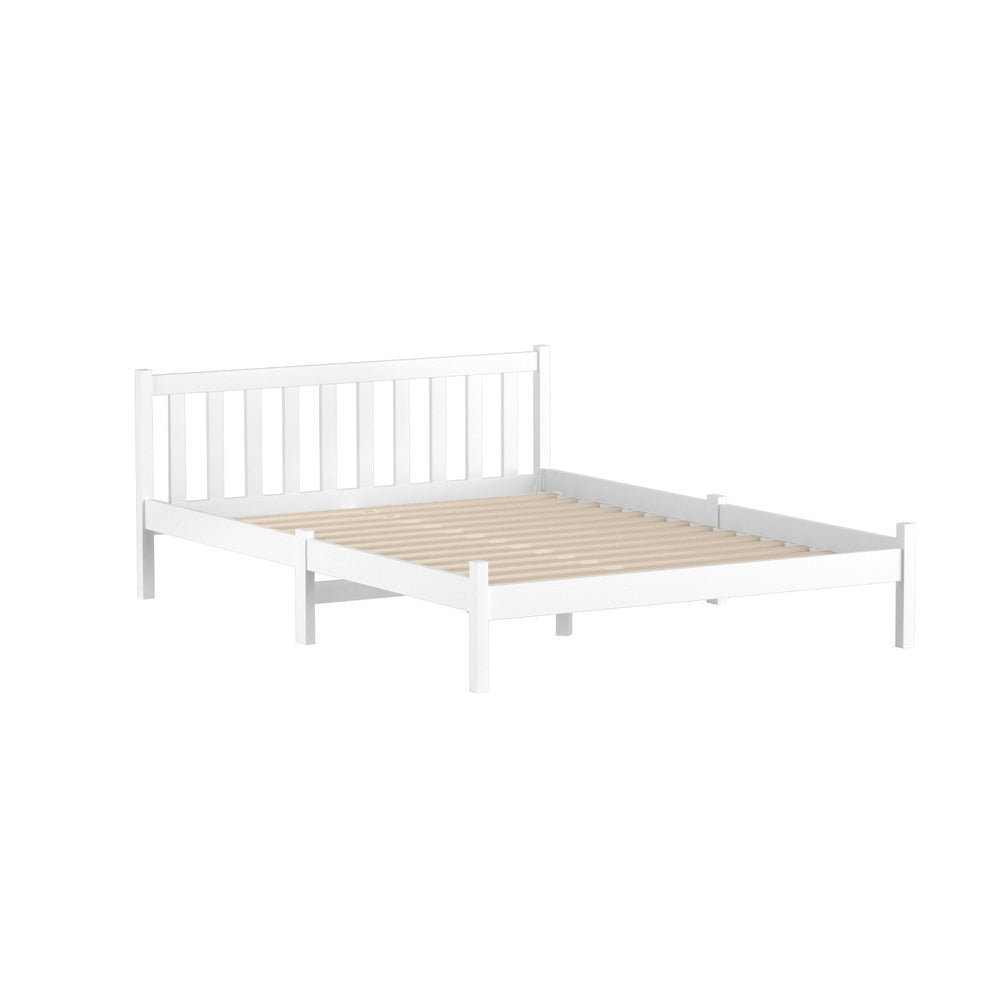 Artiss Double Full Size Wooden Bed Frame SOFIE Pine Timber Mattress Base Bedroom-Furniture > Bedroom-PEROZ Accessories