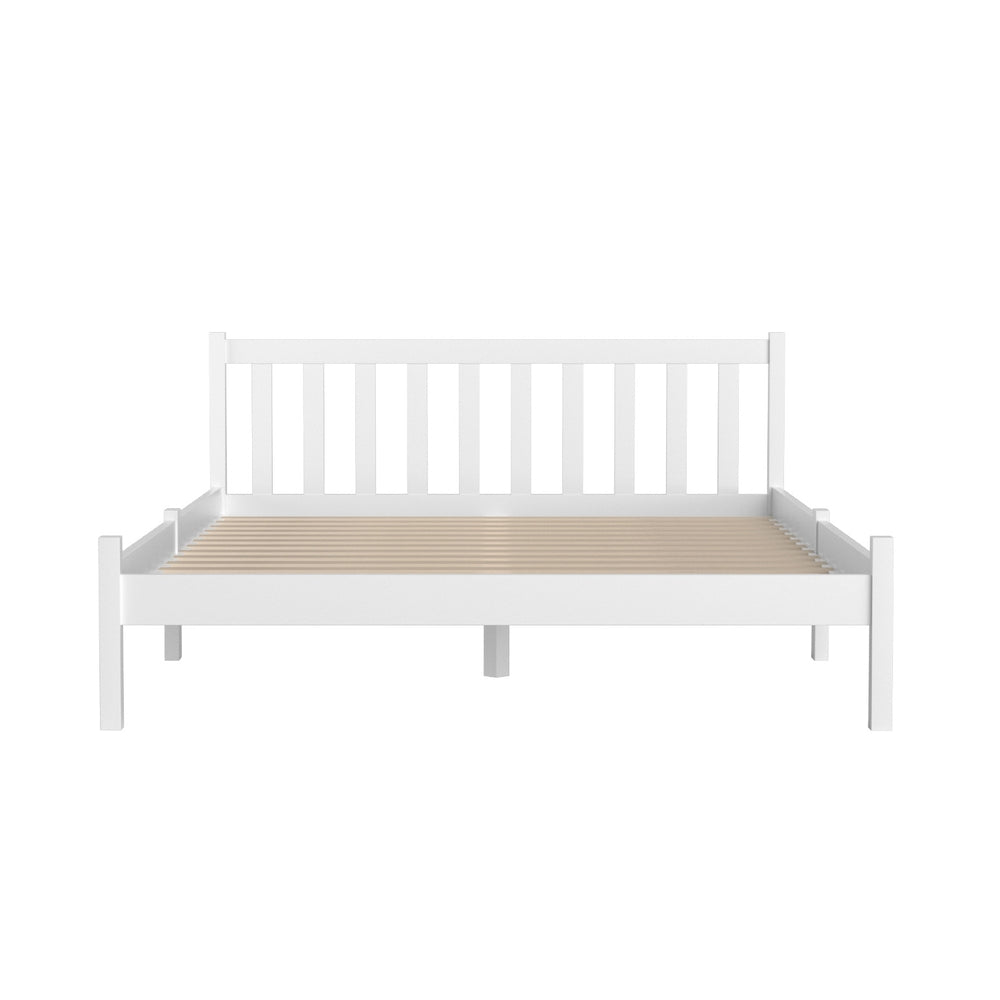 Artiss Double Full Size Wooden Bed Frame SOFIE Pine Timber Mattress Base Bedroom-Furniture > Bedroom-PEROZ Accessories