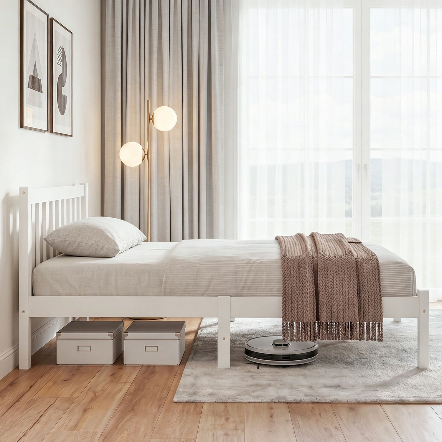 Artiss Wooden Bed Frame Queen Size Pine Timber Mattress Base Bedroom-Bed Frames-PEROZ Accessories