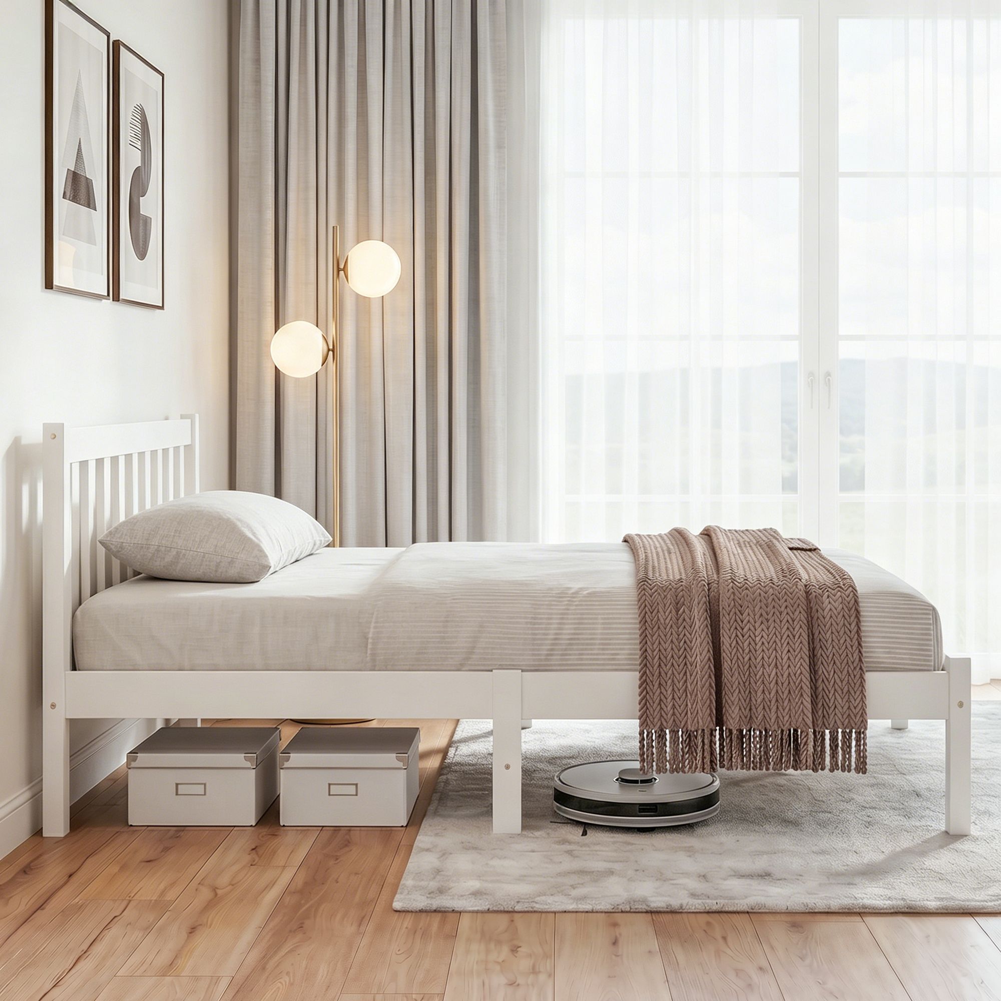 Artiss Wooden Bed Frame Queen Size Pine Timber Mattress Base Bedroom-Bed Frames-PEROZ Accessories