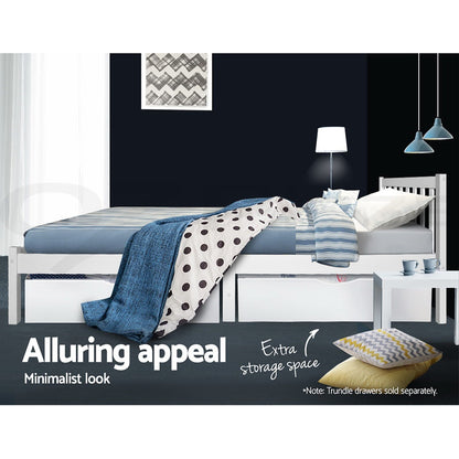 Artiss Wooden Bed Frame Queen Size Pine Timber Mattress Base Bedroom-Bed Frames-PEROZ Accessories