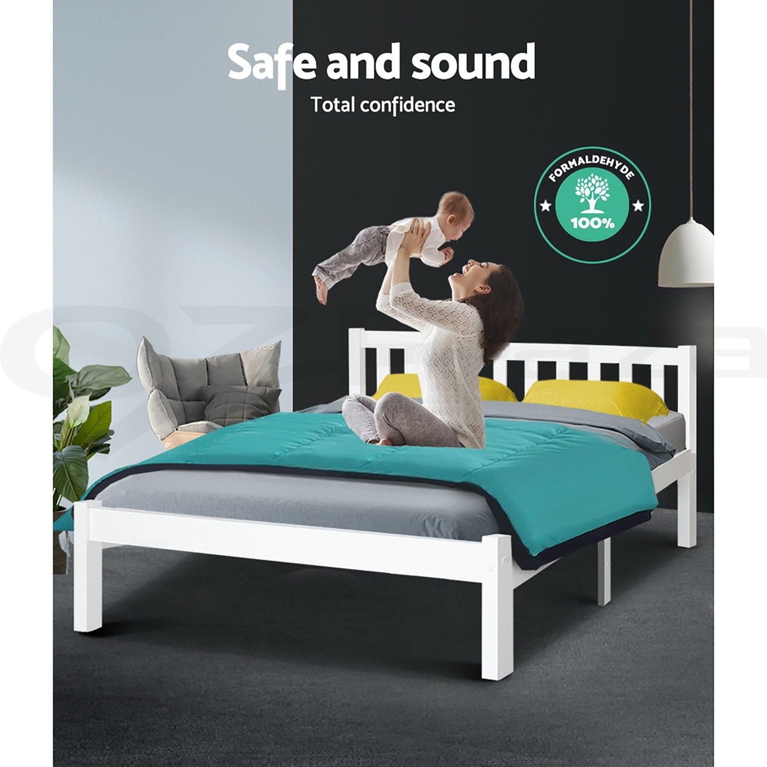 Artiss Wooden Bed Frame Queen Size Pine Timber Mattress Base Bedroom-Bed Frames-PEROZ Accessories