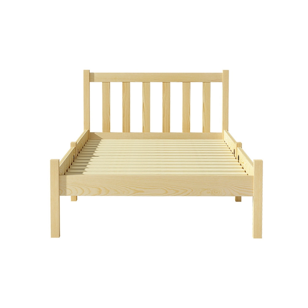 Artiss Bed Frame Wooden Single Size SOFIE Pine Timber Mattress Base OAK-Furniture > Bedroom-PEROZ Accessories