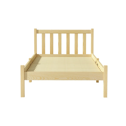 Artiss Bed Frame Wooden Single Size SOFIE Pine Timber Mattress Base OAK-Furniture > Bedroom-PEROZ Accessories