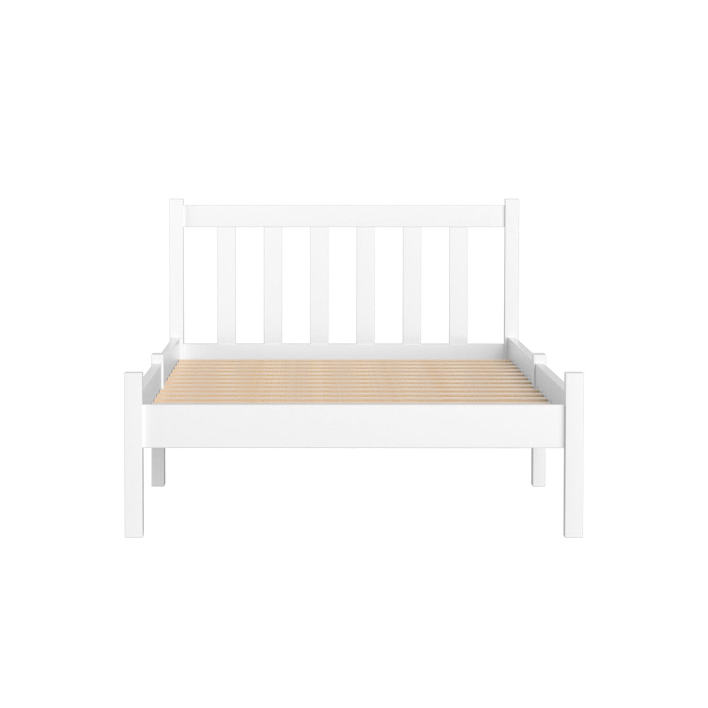 Single Size Wooden Bed Frame - White-Bed Frames-PEROZ Accessories