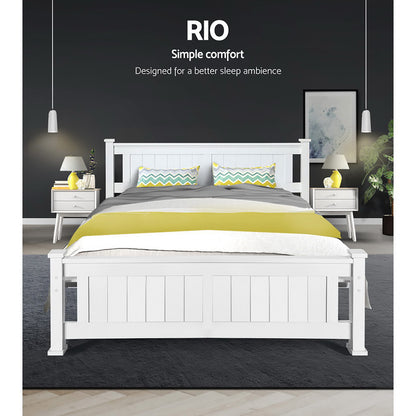 Artiss Queen Size Wooden Bed Frame Kids Adults Timber-Bed Frames-PEROZ Accessories