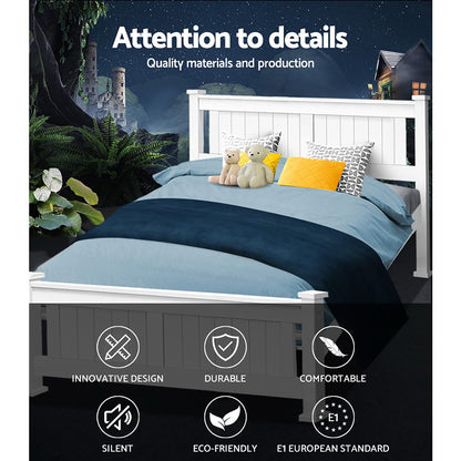 Artiss Queen Size Wooden Bed Frame Kids Adults Timber-Bed Frames-PEROZ Accessories