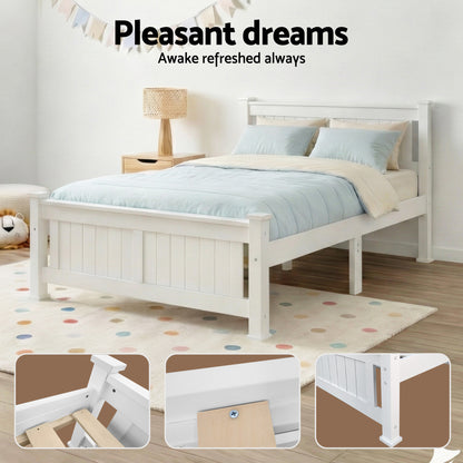 Artiss Queen Size Wooden Bed Frame Kids Adults Timber-Bed Frames-PEROZ Accessories