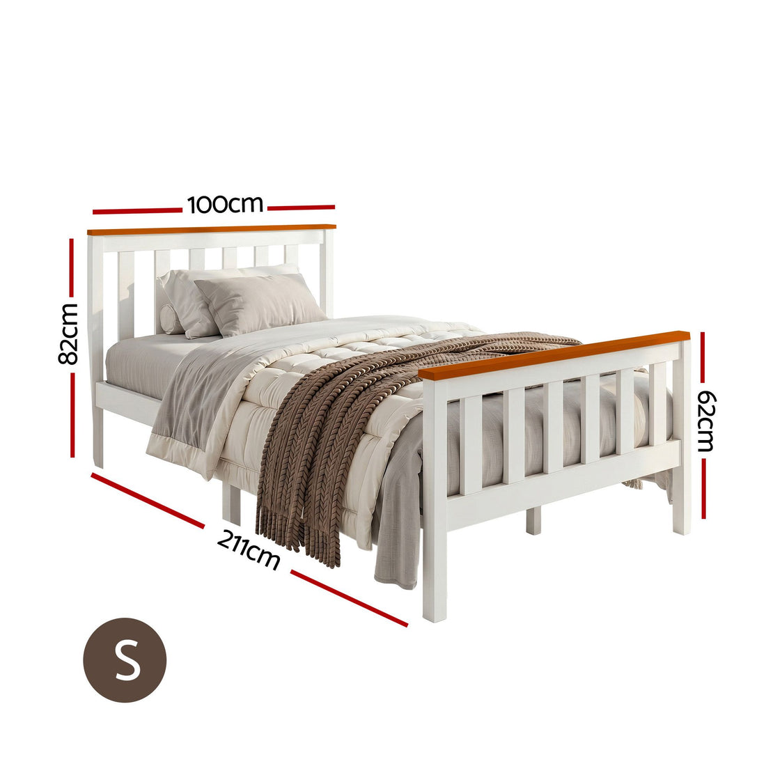 Artiss Single Wooden Bed Frame Bedroom Furniture Kids-Bed Frames-PEROZ Accessories
