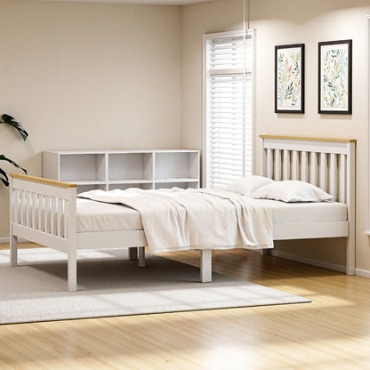 Artiss Bed Frame Single Size Wooden Platform with 2 Storage Drawers White PONY-Furniture > Bedroom > Beds &amp; Bed Frames-PEROZ Accessories