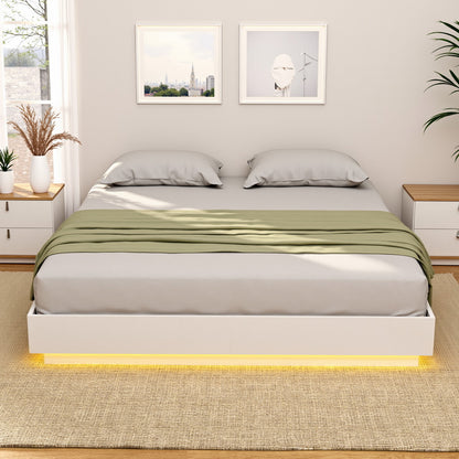 Artiss Queen Bed Frame with 16Colour Led Light Wooden Platform Bed Base DAYGLOW-Furniture &gt; Bedroom &gt; Beds &amp; Bed Frames-PEROZ Accessories