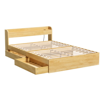 Artiss Bed Frame Double Size with Charging Ports and 2 Drawers AURA-Furniture &gt; Dining &gt; Kitchen &amp; Dining Chairs-PEROZ Accessories